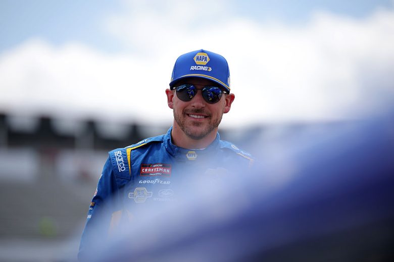 Daniel Hemric looks on at Pocono.