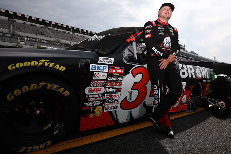 Layne Riggs looks on at Pocono.