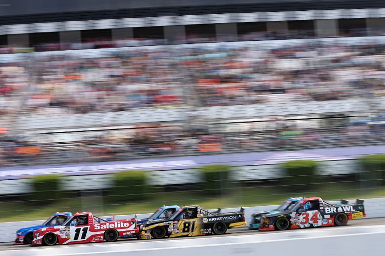 A general view of racing at Pocono.
