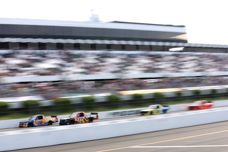 A general view of racing at Pocono.