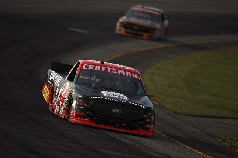 Layne Riggs drives at Pocono.
