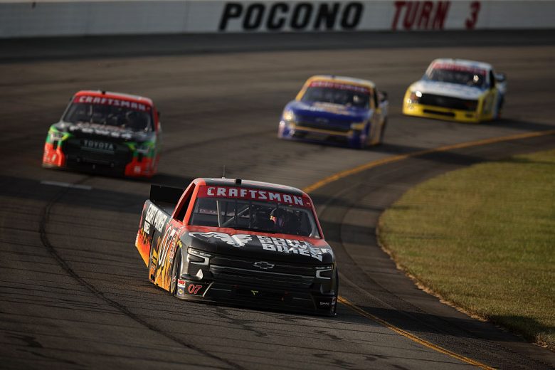 Patrick Emerling drives at Pocono.