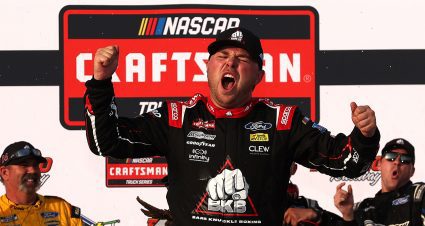 layne riggs celebrates