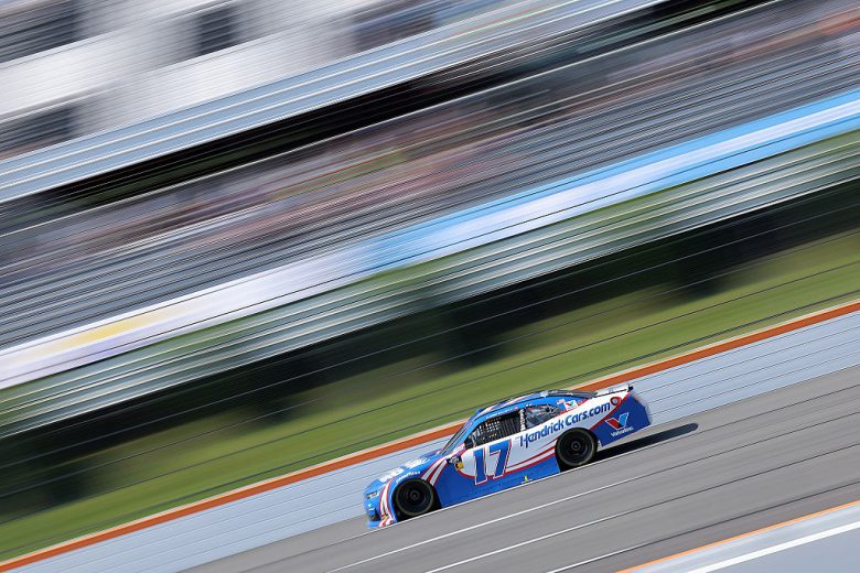 Chase Elliott drives at Pocono.