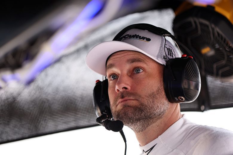 Shane van Gisbergen looks on at Pocono.