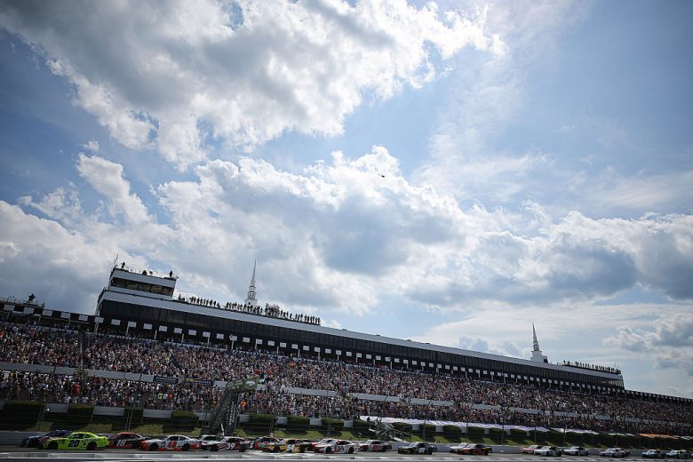 A general view of racing at Pocono.