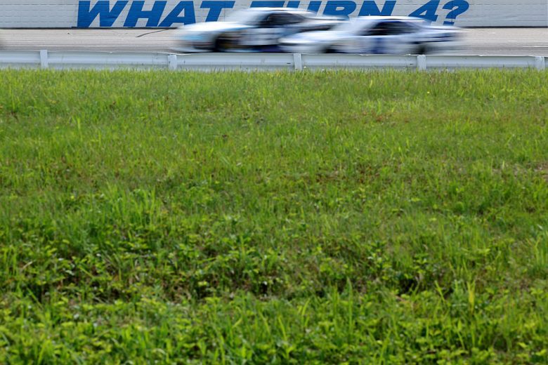 A general view of racing at Pocono.