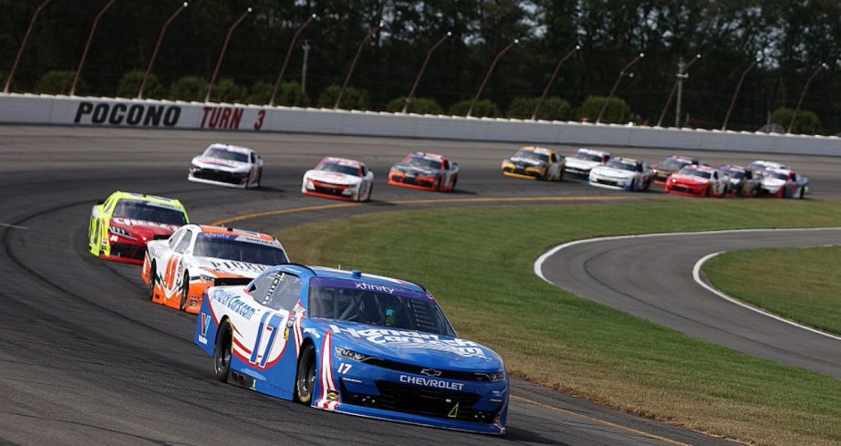 A general view of racing at Pocono.