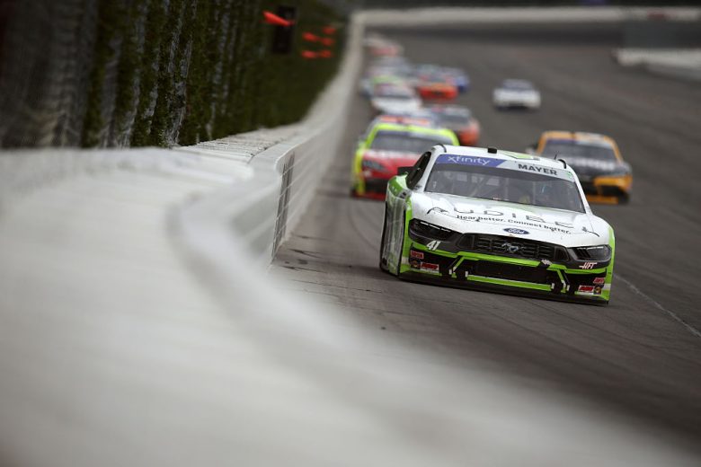 Sam Mayer drives at Pocono.