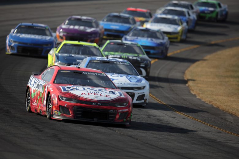 Ross Chastain drives during a Cup Series race at Pocono.