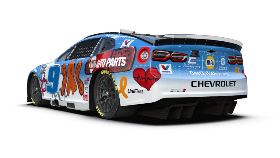 <p>Other parts of the paint scheme include gold childhood cancer ribbons, a stethoscope, bandages and heart monitors.</p>