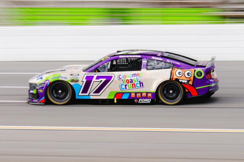 Chris Buescher drives at EchoPark Speedway.