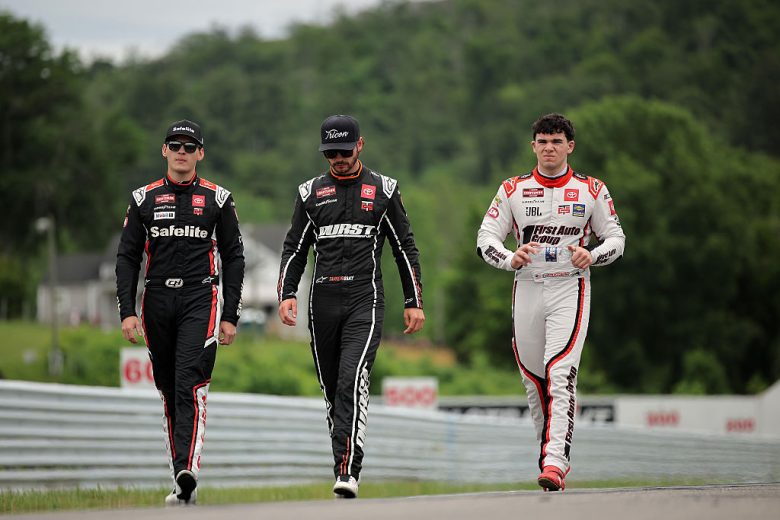 Tricon Garage drivers walk at Lime Rock.