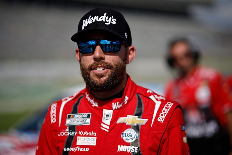 Ross Chastain looks on at EchoPark Speedway.