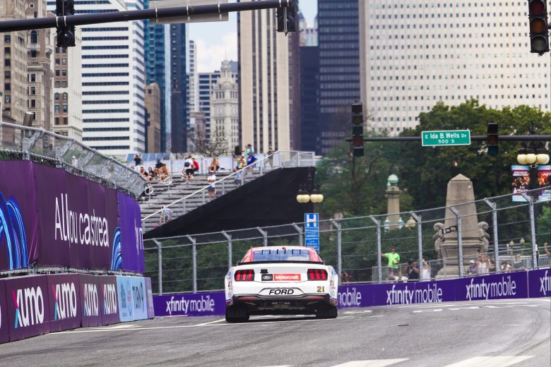 Josh Berry drives at Chicago.