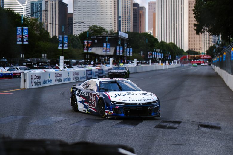 Daniel Suárez drives at Chicago.