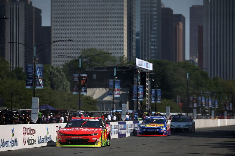 Justin Allgaier drives at Chicago.