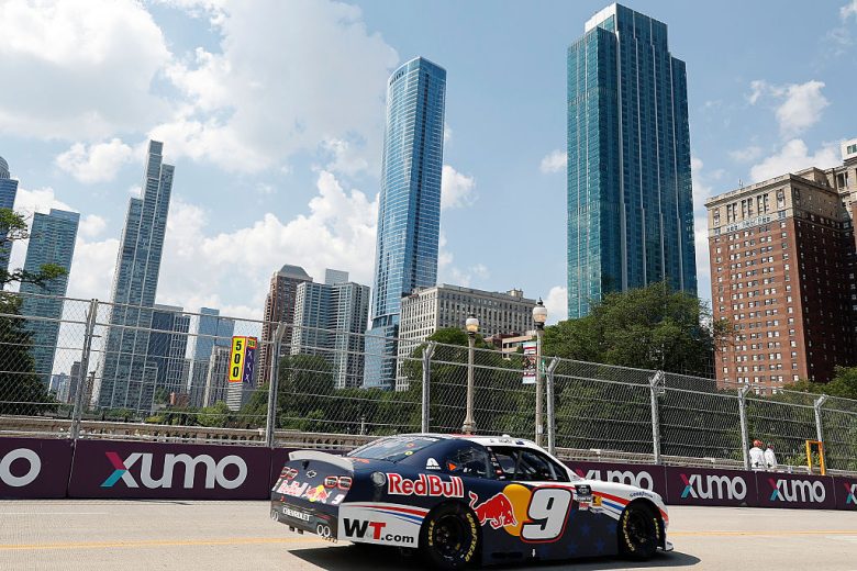 Shane van Gisbergen drives at Chicago.