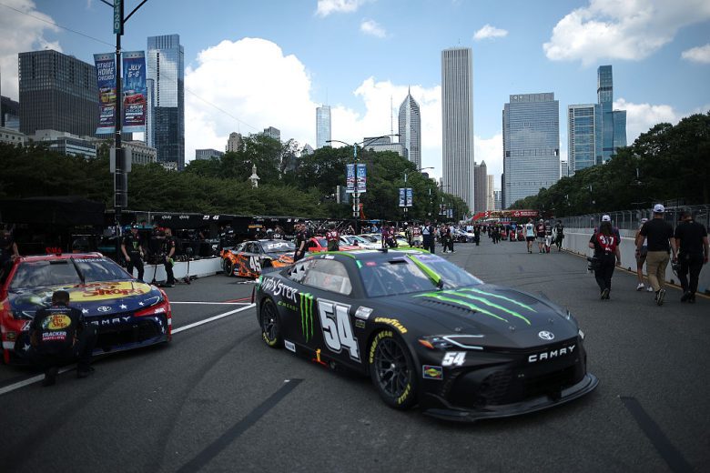 Ty Gibbs on pit road at Chicago.