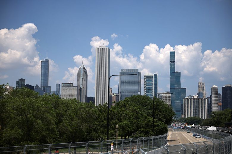 A general view of practice at Chicago.