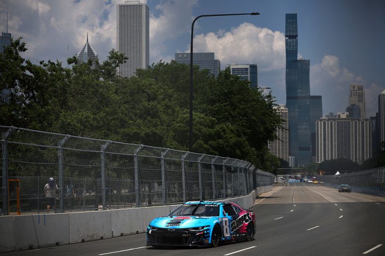 Kyle Busch drives at Chicago.