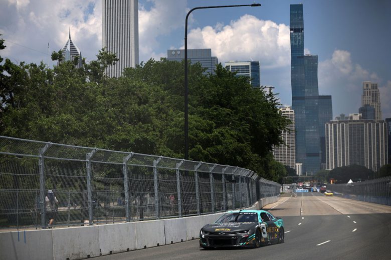 Austin Dillon drives at Chicago.