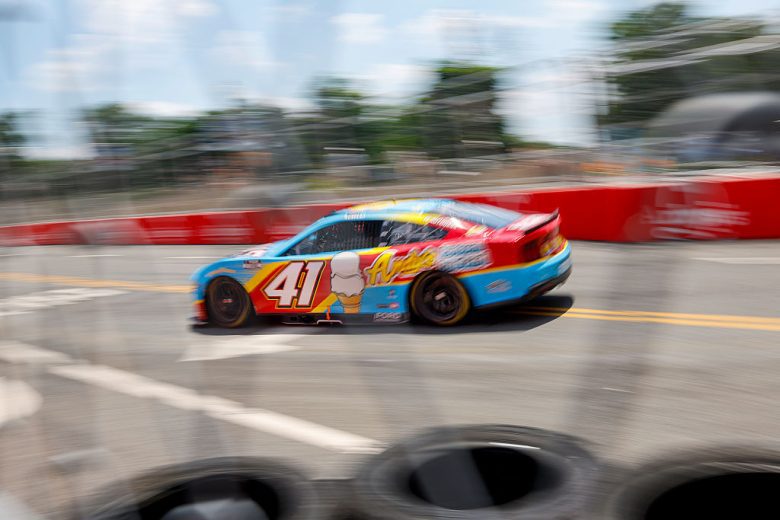 Cole Custer drives at Chicago.