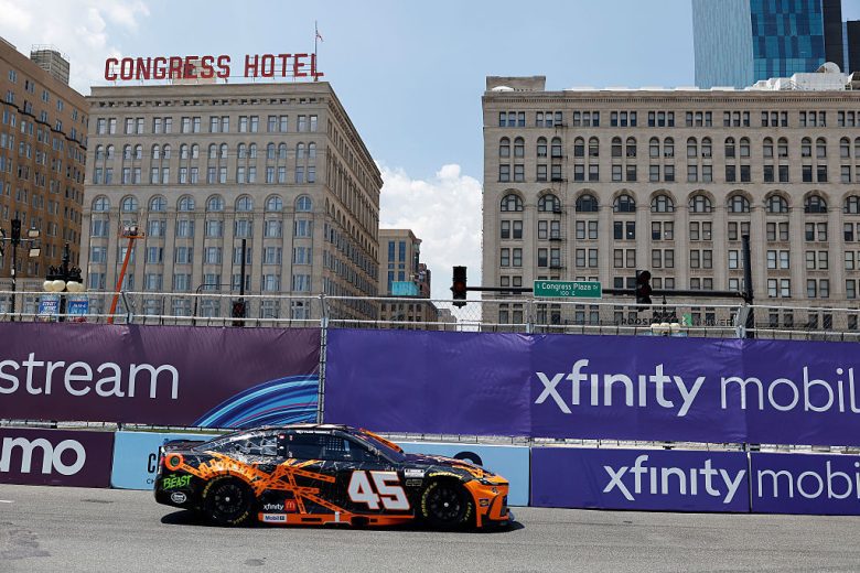 Tyler Reddick drives at Chicago.