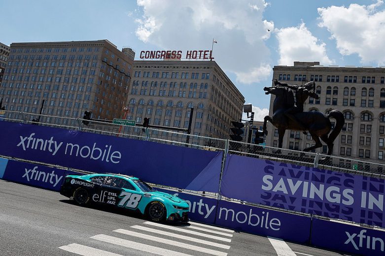 Katherine Legge drives at Chicago.