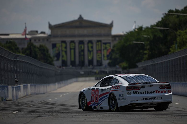 Shane van Gisbergen drives at Chicago.