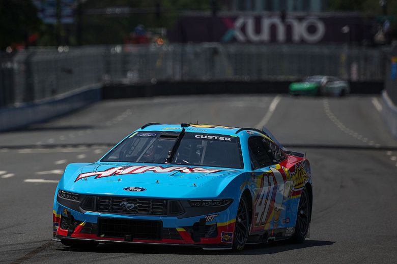 Cole Custer drives at Chicago.