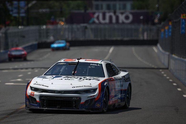 Austin Hill drives at Chicago.