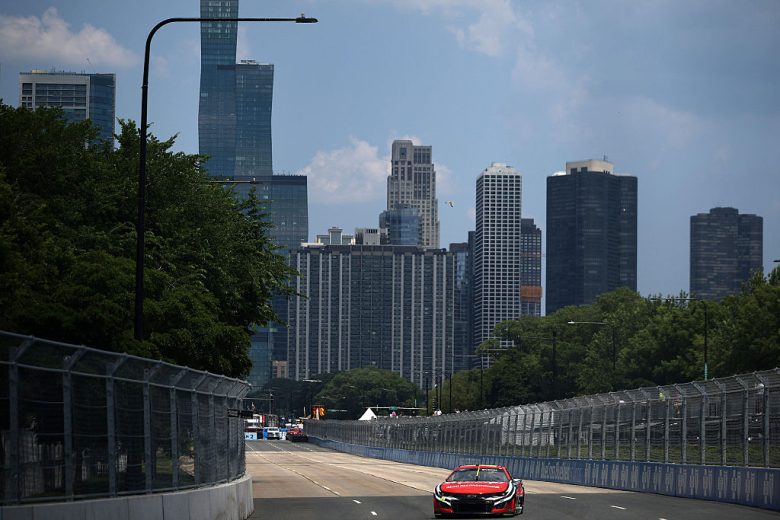 William Byron drives at Chicago.