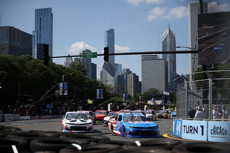 A general view of racing at Chicago.