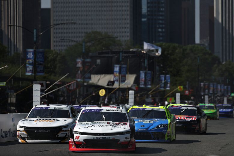 A general view of racing at Chicago.