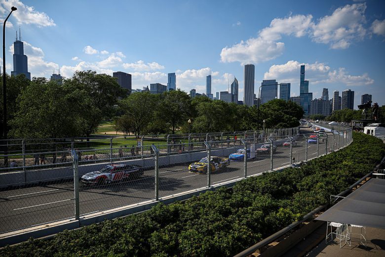 A general view of racing at Chicago.