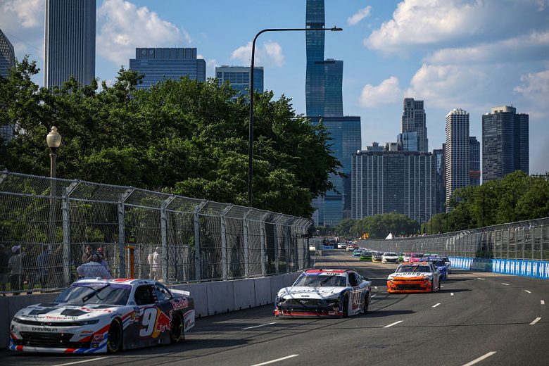 A general view of racing at Chicago.