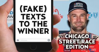 Promo Image for @nascarcasm: Fake texts to Chicago Street Race winner SVG