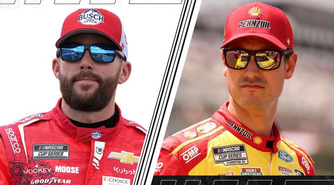Featured Image for Ross Chastain, Joey Logano confront each other after Chicago run-in