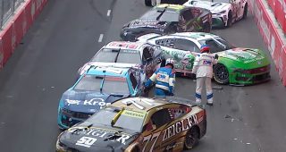 Promo Image for Radioactive: Drivers react to Lap 3 pileup in Chicago