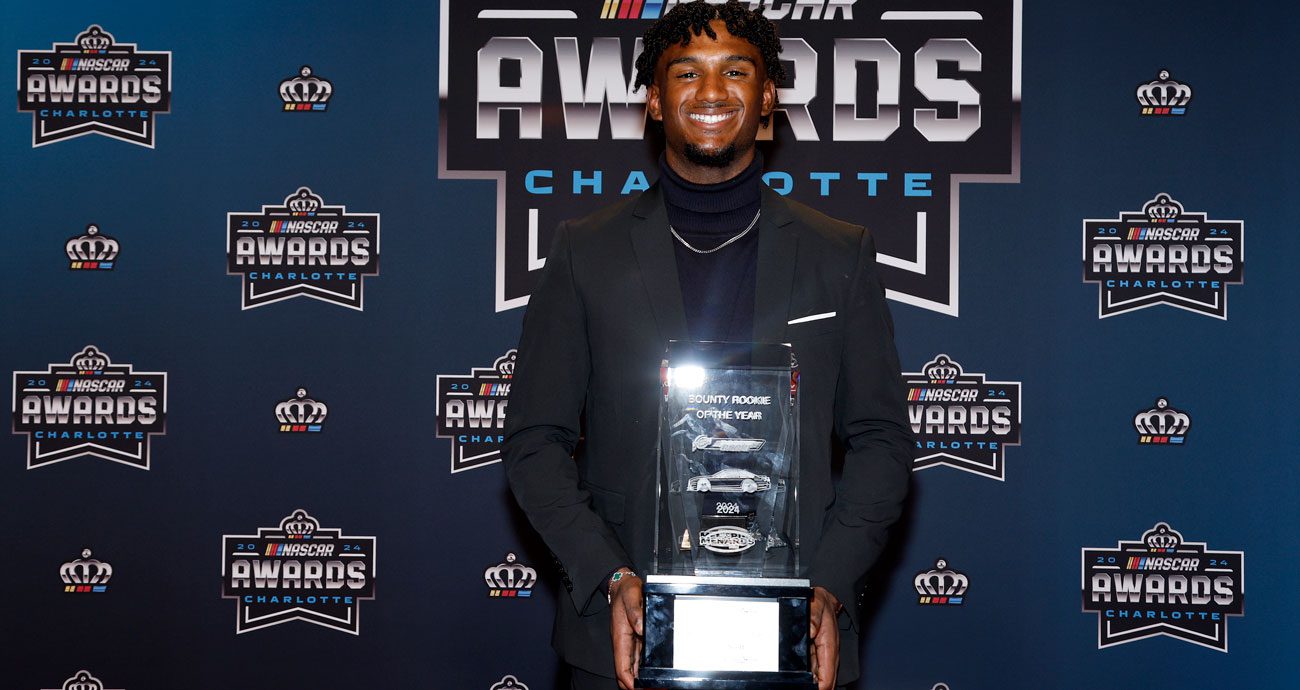 Lavar Scott poses for a photo during the 2024 NASCAR Awards.