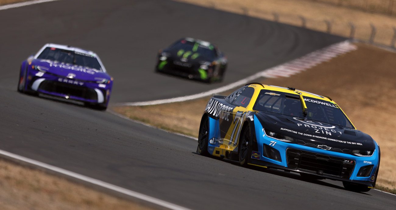 Michael McDowell, Bubba Wallace and Riley Herbst at Sonoma.