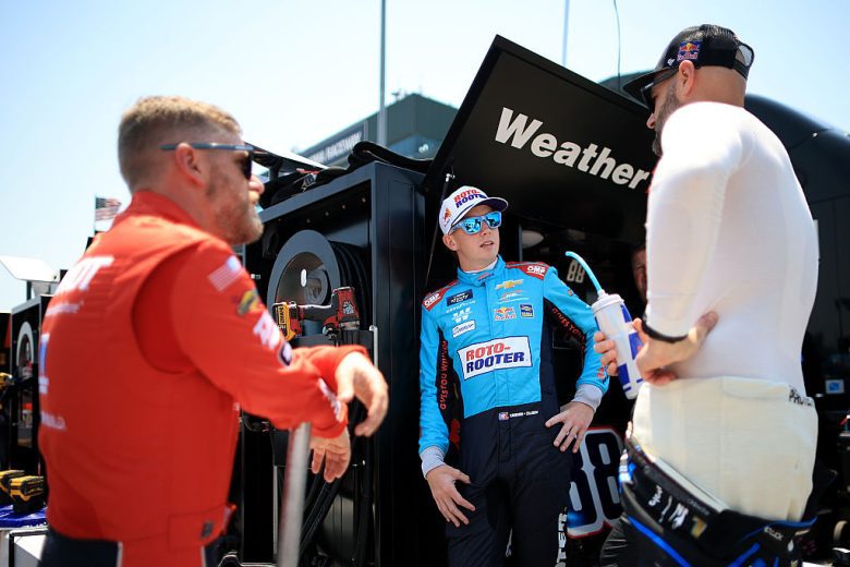 JR Motorsports teammates chat at Sonoma.