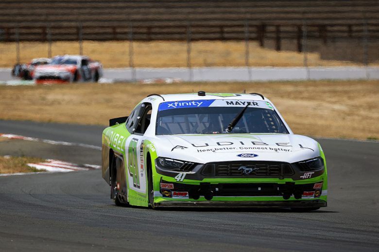 Sam Mayer drives at Sonoma.