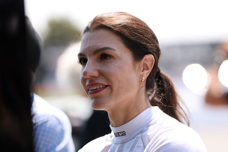 Katherine Legge looks on at Sonoma.