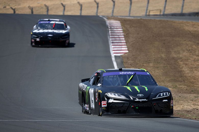 Riley Herbst drives at Sonoma.
