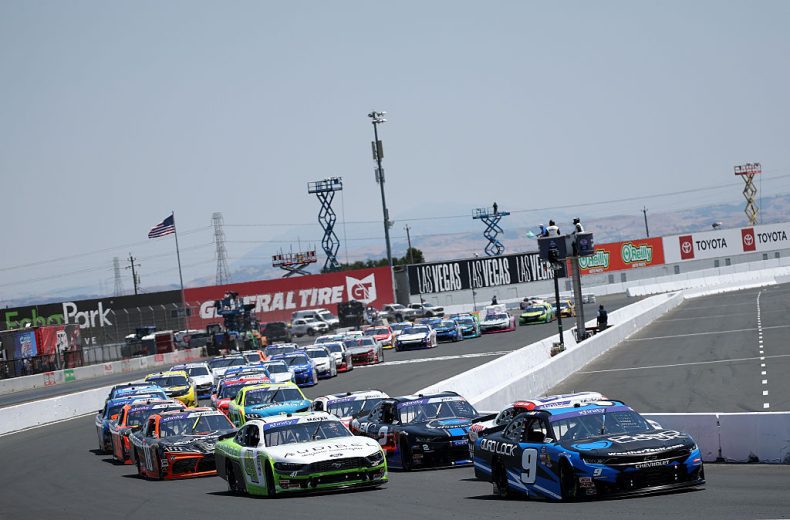 A general view of racing at Sonoma.