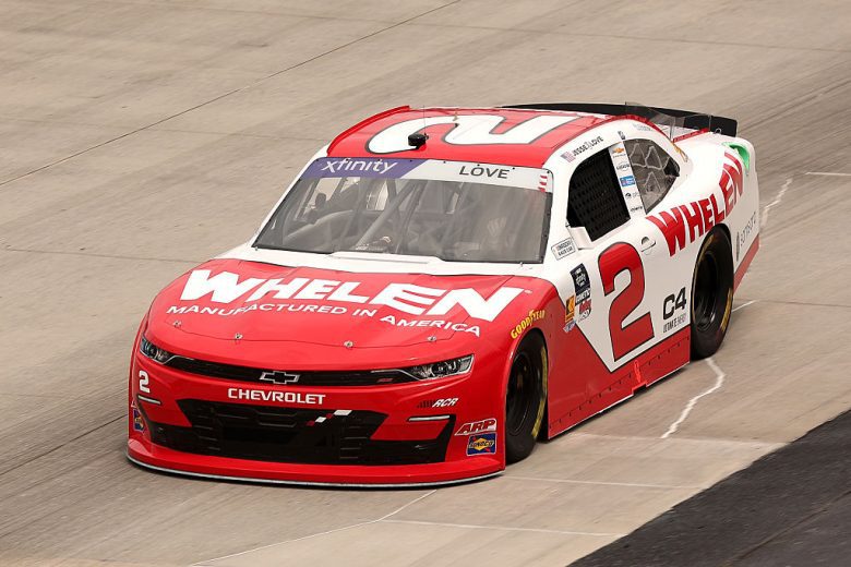 Jesse Love drives at Dover.