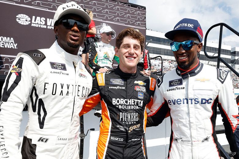 Lavar Scott, Nick Sanchez and Rajah Caruth look on at Dover.