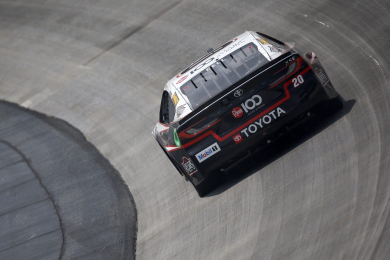 Christopher Bell, driver of the No. 20 Joe Gibbs Racing Toyota, races during the AutoTrader EchoPark Automotive 400 at Dover Motor Speedway.